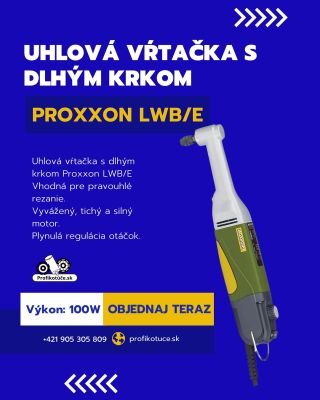 Uhlová vŕtačka Proxxon LWB/E – ideálna na presnú prácu v úzkych miestach. Výkon, ticho a spoľahlivosť v jednom. #proxxon...