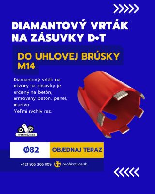 Diamantový vrták D+T M14 je rýchle riešenie na čisté a presné otvory pre zásuvky v betóne, murive aj paneli – bez...